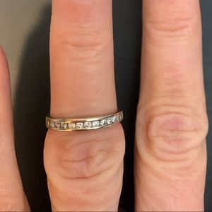 14k white gold Petite 12 diamond ring